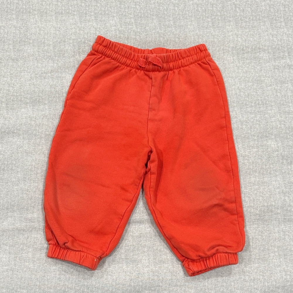 Hanna Anderson Bright Orange Terrycloth Baby Joggers